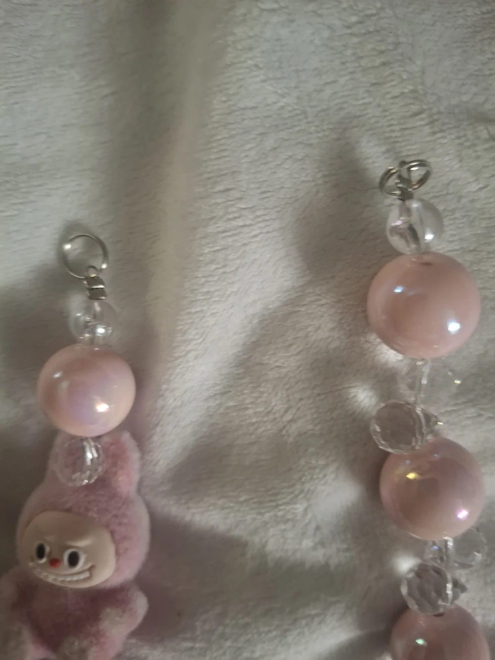 Girls Pink Beaded Necklace with Character Charm